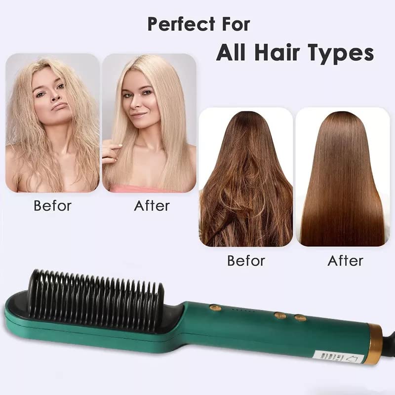 2-in-1 Hair Straightener Brush
