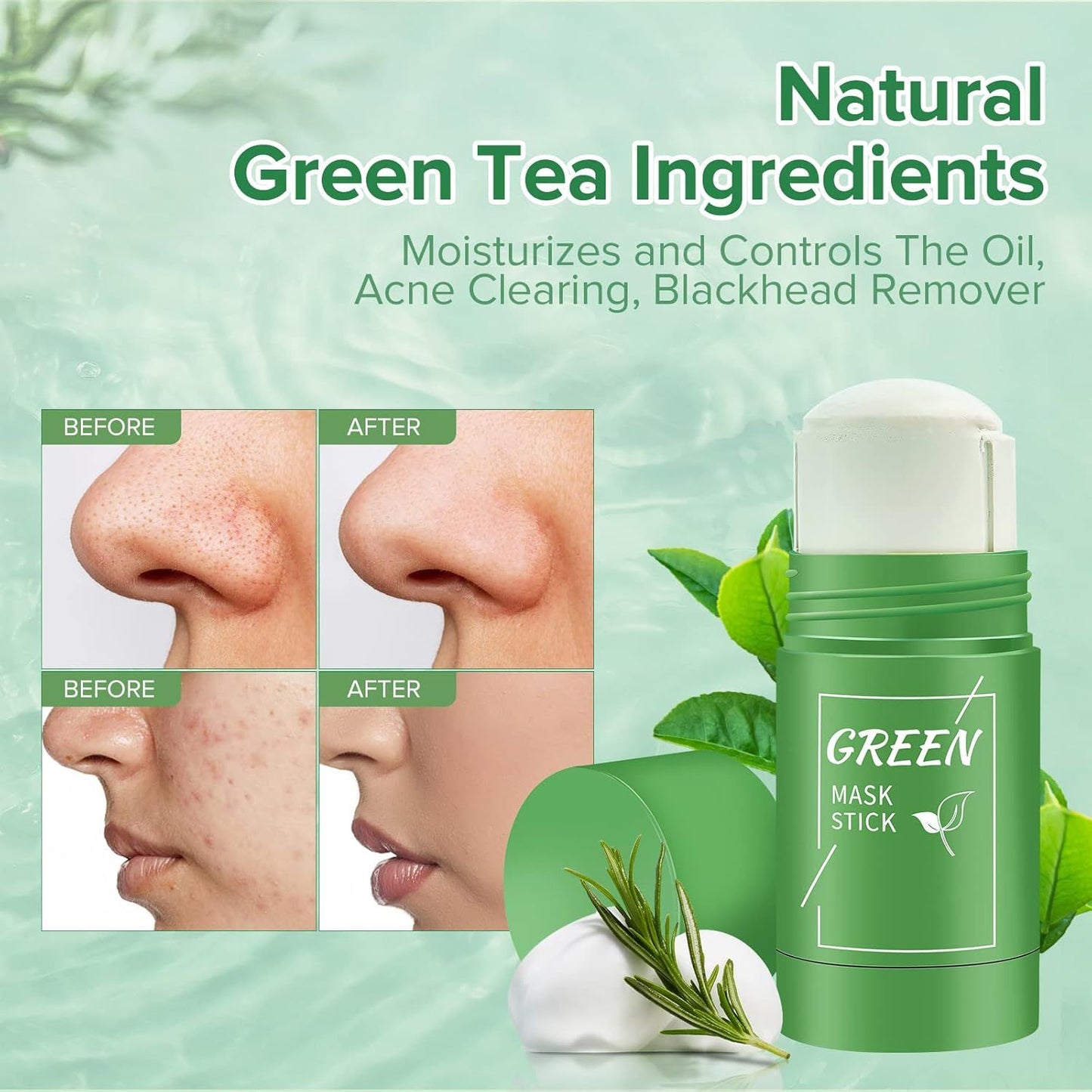 Green Tea Deep Cleanse Mask Stick – Purify, Nourish & Glow
