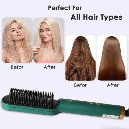 2-in-1 Hair Straightener Brush